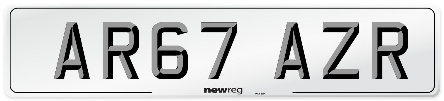 AR67 AZR Number Plate from New Reg